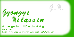 gyongyi milassin business card
